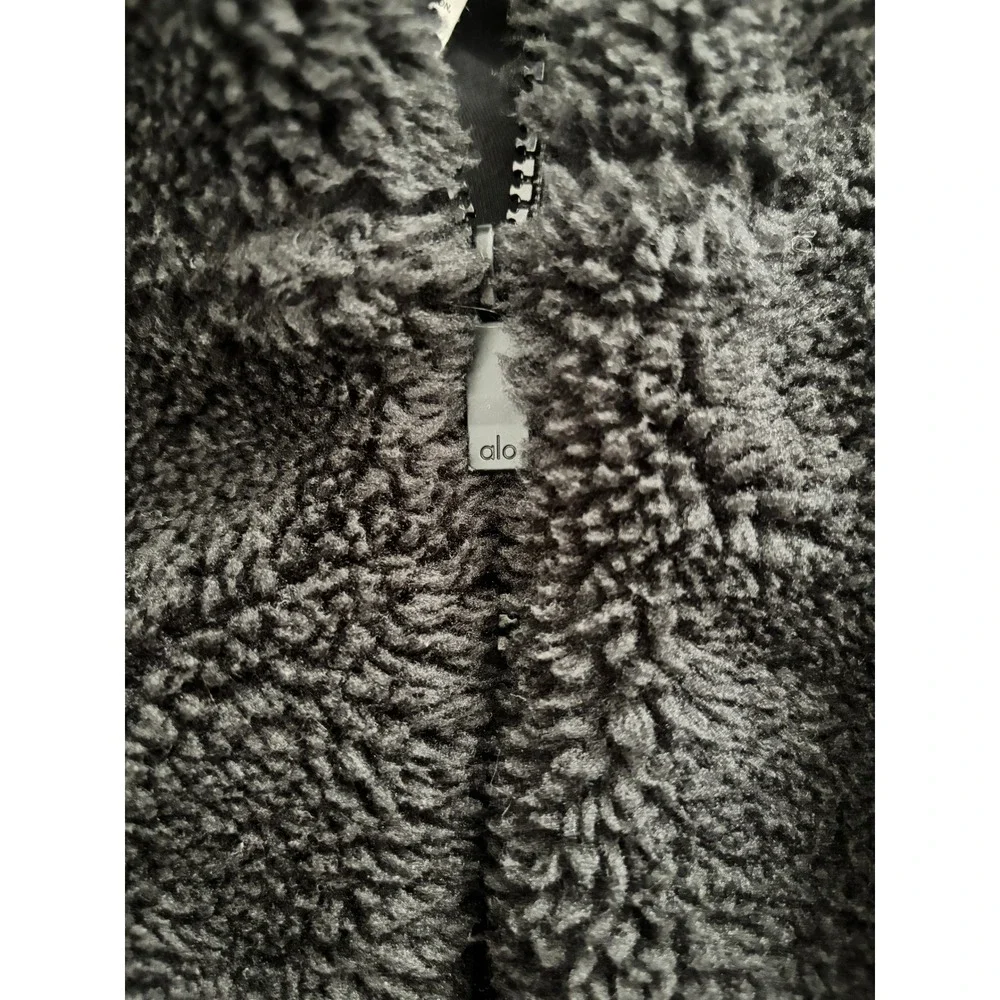 Alo Yoga Foxy‎ Sherpa Bomber Jacket Black Size Large